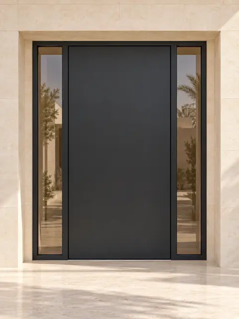 باب مدخل ألمنيوم معزول حرارياً